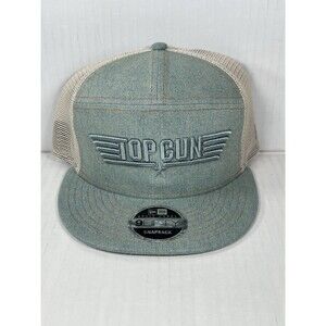 New Era 9FIFTY Top Gun Denim Blue White Snapback Adjustable Hat Cap OSFM NWT
